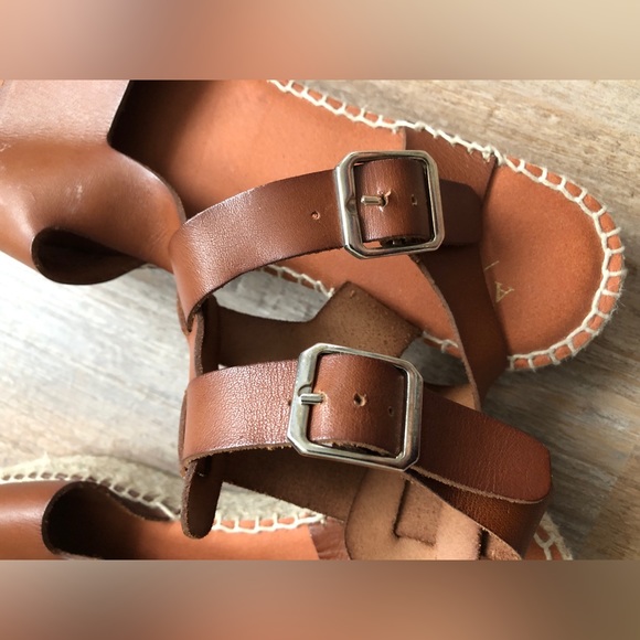 Anthropologie Leather Brown Sandals | Clio Gladiator Espadrilles | 38 EU 7.5 US - Picture 6 of 16